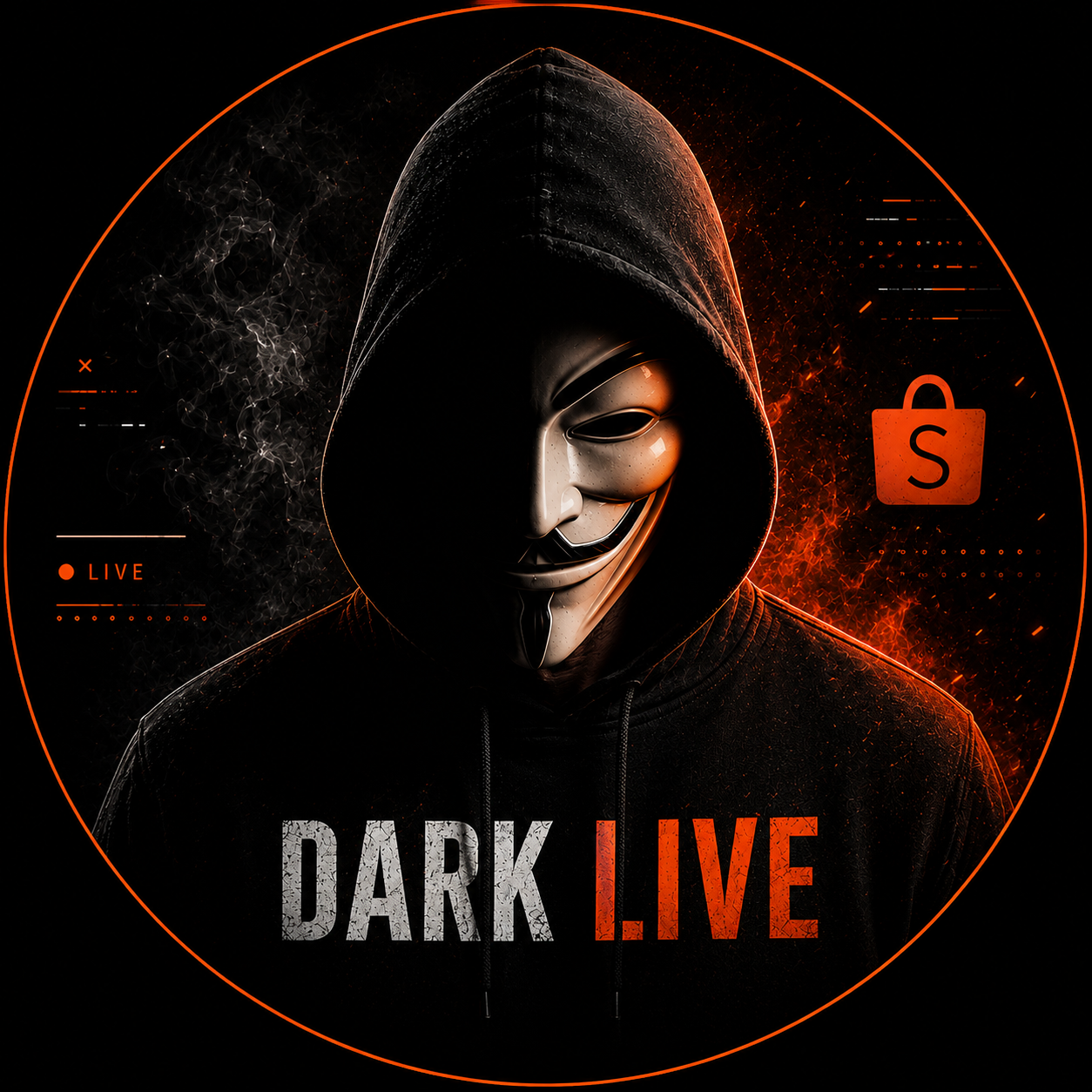 Logo DARK LIVE — automação de lives na Shopee